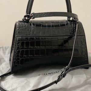 BALENCIAGA SMALL CROCODILE HOURGLASS HANDBAG